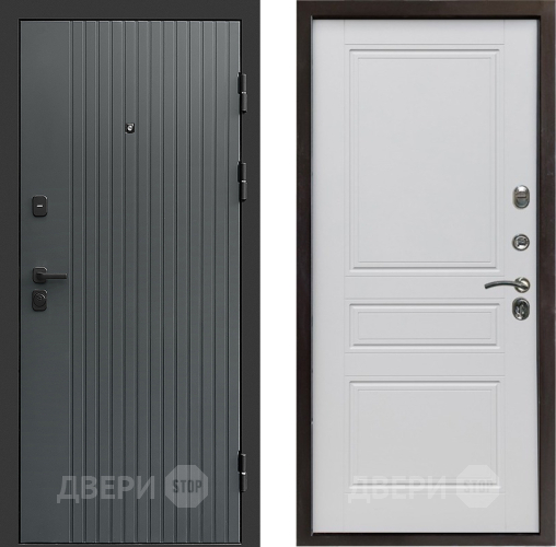 Входная металлическая Дверь Престиж Tvist Grey Классика Белый матовый в Голицыно