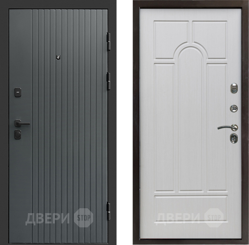 Входная металлическая Дверь Престиж Tvist Grey Арка Лиственница белая в Голицыно