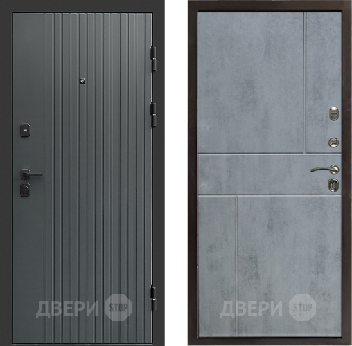 Входная металлическая Дверь Престиж Tvist Grey Горизонт Бетон темный в Голицыно