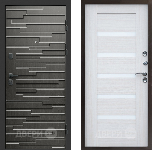 Входная металлическая Дверь Престиж Rivera Царга Лиственница белая в Голицыно