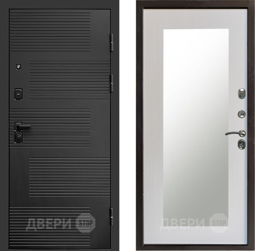 Входная металлическая Дверь Престиж Favorit Зеркло Пастораль Лиственница белая в Голицыно