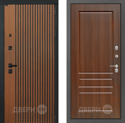 Входная металлическая Дверь Лабиринт (LABIRINT) Шторм 03 Орех бренди в Голицыно