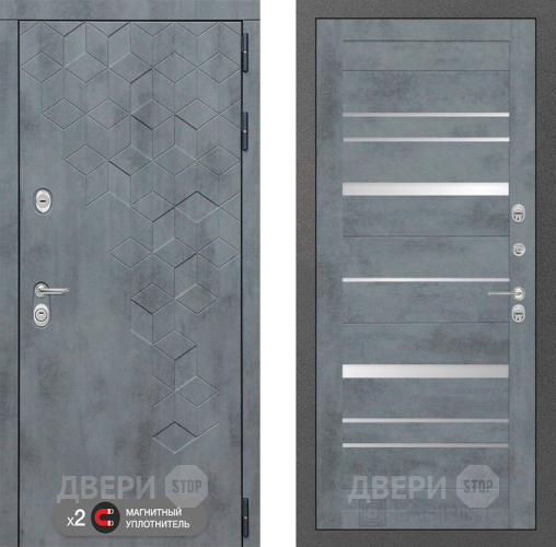 Входная металлическая Дверь Лабиринт (LABIRINT) Бетон 20 Бетон темный в Голицыно