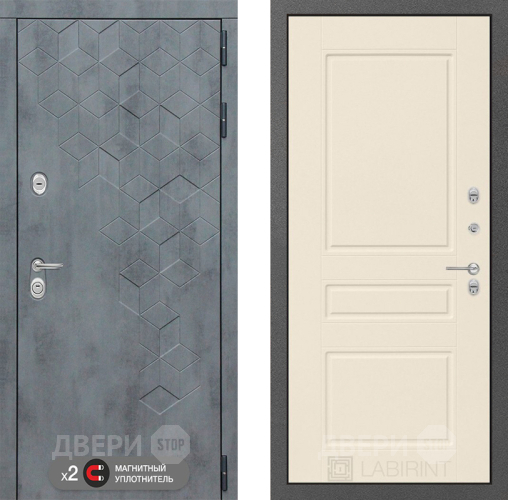 Дверь Лабиринт (LABIRINT) Бетон 03 Крем софт в Голицыно