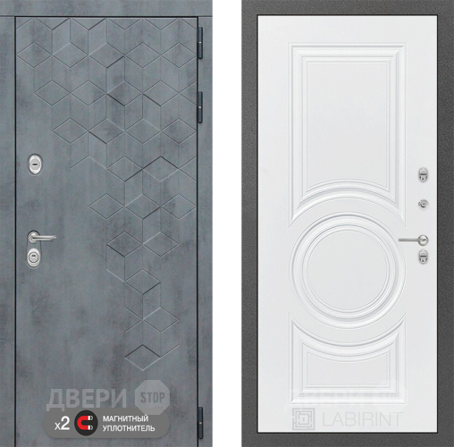 Дверь Лабиринт (LABIRINT) Бетон 23 Белый софт в Голицыно