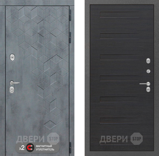 Входная металлическая Дверь Лабиринт (LABIRINT) Бетон 14 Эковенге поперечный в Голицыно