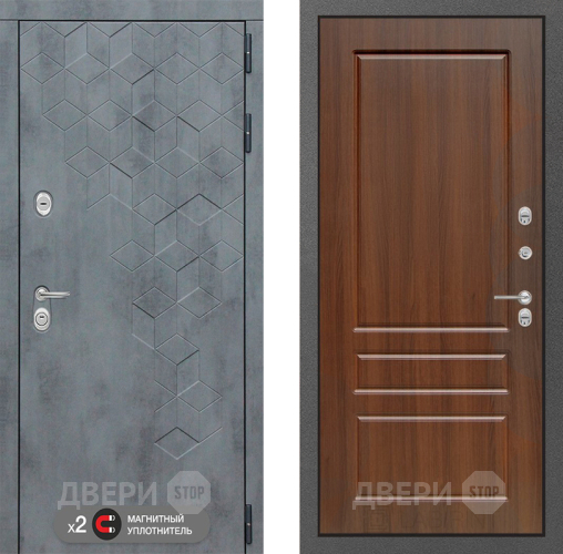 Входная металлическая Дверь Лабиринт (LABIRINT) Бетон 03 Орех бренди в Голицыно