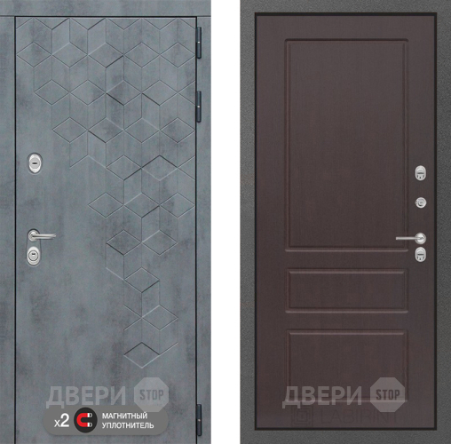 Входная металлическая Дверь Лабиринт (LABIRINT) Бетон 03 Орех премиум в Голицыно