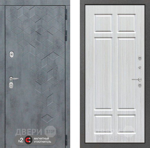 Входная металлическая Дверь Лабиринт (LABIRINT) Бетон 08 Кристалл вуд в Голицыно
