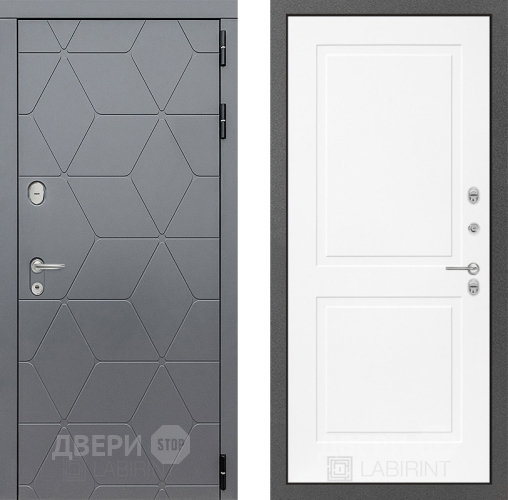 Входная металлическая Дверь Лабиринт (LABIRINT) Cosmo 11 Белый софт в Голицыно