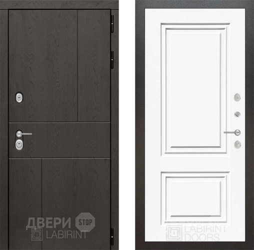 Входная металлическая Дверь Лабиринт (LABIRINT) Urban 26 Белый (RAL-9003) в Голицыно