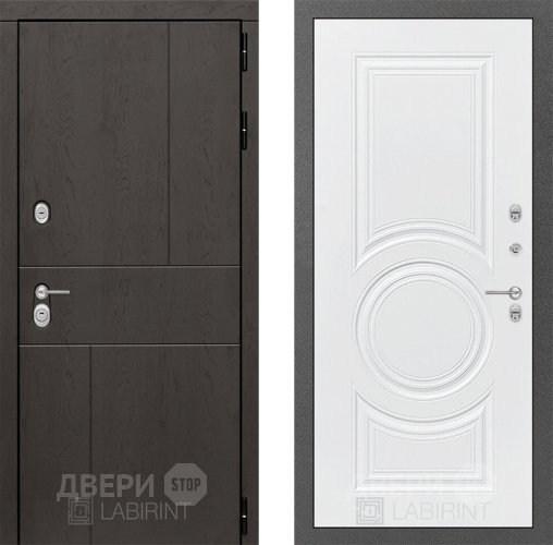 Входная металлическая Дверь Лабиринт (LABIRINT) Urban 23 Белый софт в Голицыно