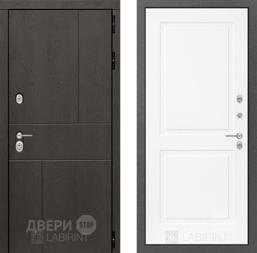 Входная металлическая Дверь Лабиринт (LABIRINT) Urban 11 Белый софт в Голицыно