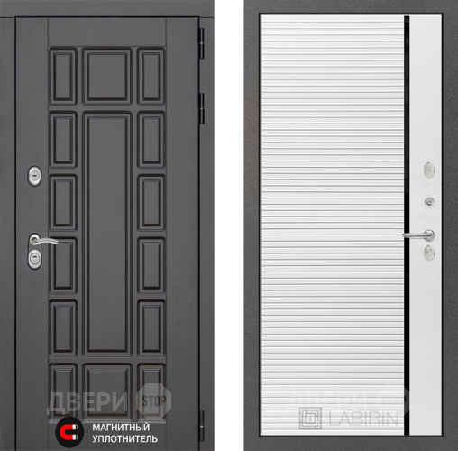 Входная металлическая Дверь Лабиринт (LABIRINT) New York 22 Белый софт в Голицыно
