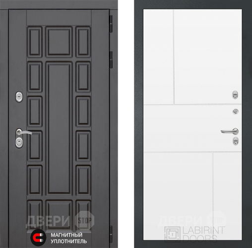 Входная металлическая Дверь Лабиринт (LABIRINT) New York 21 Белый софт в Голицыно