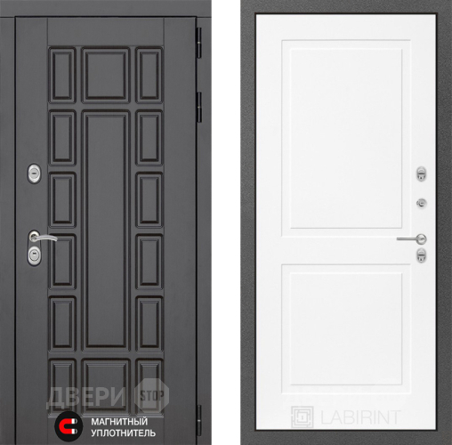 Входная металлическая Дверь Лабиринт (LABIRINT) New York 11 Белый софт в Голицыно