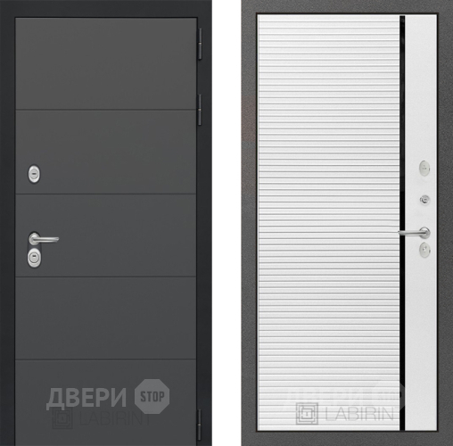Входная металлическая Дверь Лабиринт (LABIRINT) Art 22 Белый софт в Голицыно