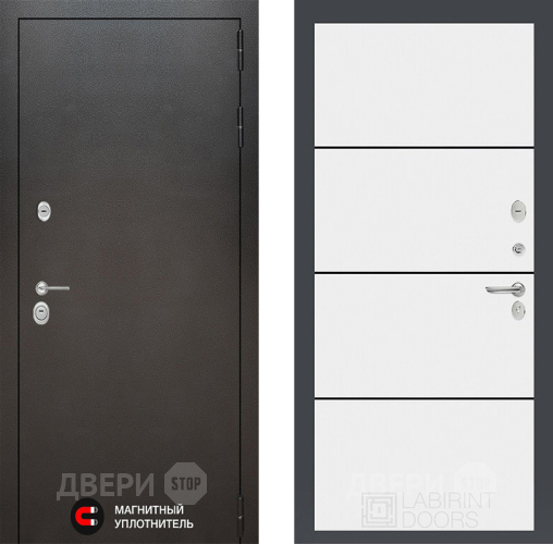 Дверь Лабиринт (LABIRINT) Silver 25 Белый софт в Голицыно