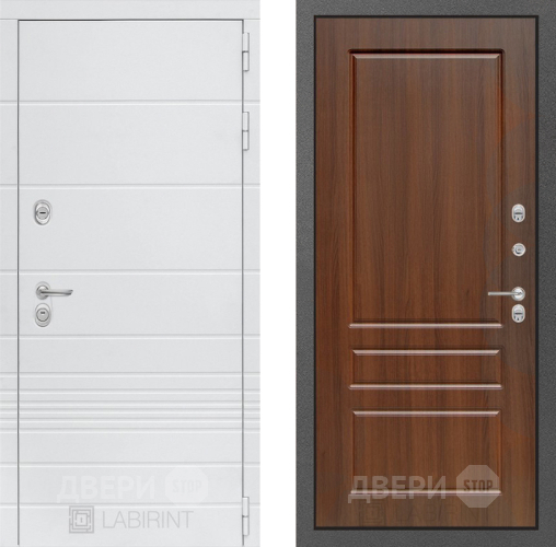 Входная металлическая Дверь Лабиринт (LABIRINT) Трендо 03 Орех бренди в Голицыно