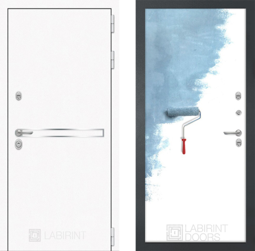 Входная металлическая Дверь Лабиринт (LABIRINT) Лайн White 28 Под покраску в Голицыно