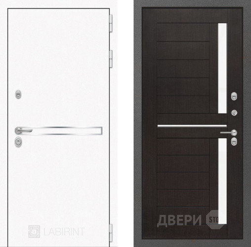 Входная металлическая Дверь Лабиринт (LABIRINT) Лайн White 02 Венге в Голицыно