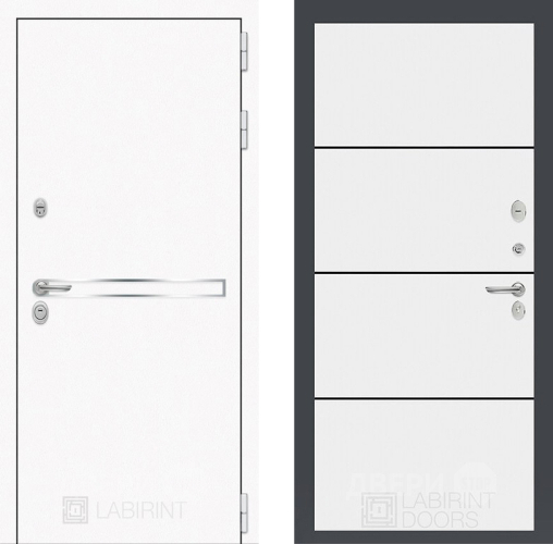 Дверь Лабиринт (LABIRINT) Лайн White 25 Белый софт в Голицыно