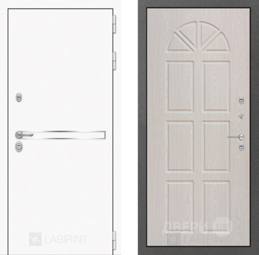 Входная металлическая Дверь Лабиринт (LABIRINT) Лайн White 15 VINORIT Алмон 25 в Голицыно