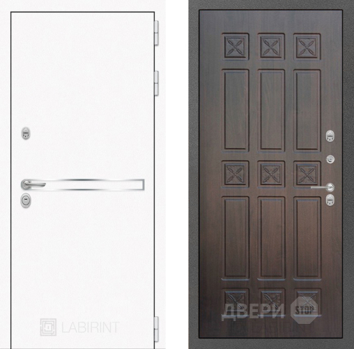 Входная металлическая Дверь Лабиринт (LABIRINT) Лайн White 16 VINORIT Алмон 28 в Голицыно