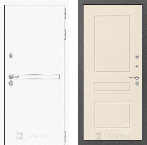 Дверь Лабиринт (LABIRINT) Лайн White 03 Крем софт в Голицыно