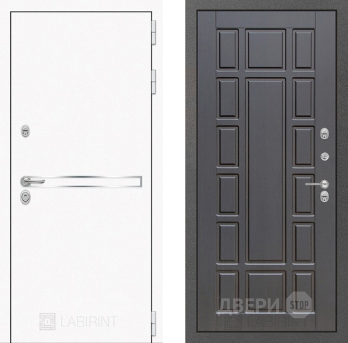 Входная металлическая Дверь Лабиринт (LABIRINT) Лайн White 12 Венге в Голицыно