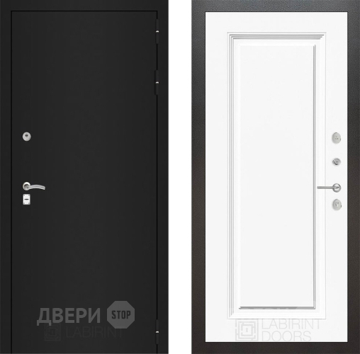 Дверь Лабиринт (LABIRINT) Classic шагрень черная 27 Белый (RAL-9003) в Голицыно