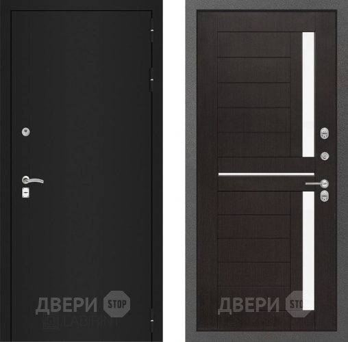 Входная металлическая Дверь Лабиринт (LABIRINT) Classic шагрень черная 02 Венге в Голицыно