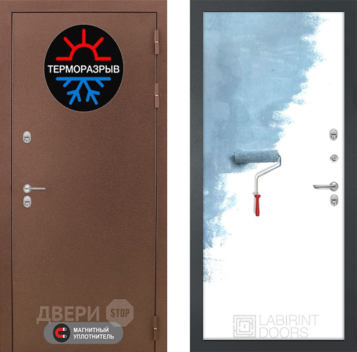 Входная металлическая Дверь Лабиринт (LABIRINT) Термо Магнит 28 Под покраску в Голицыно