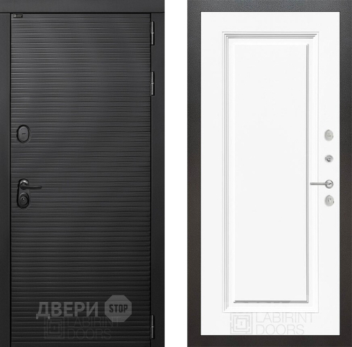 Входная металлическая Дверь Лабиринт (LABIRINT) Вулкано 27 Белый (RAL-9003) в Голицыно
