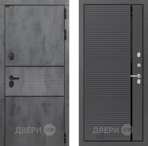Входная металлическая Дверь Лабиринт (LABIRINT) Инфинити 22 Графит софт в Голицыно