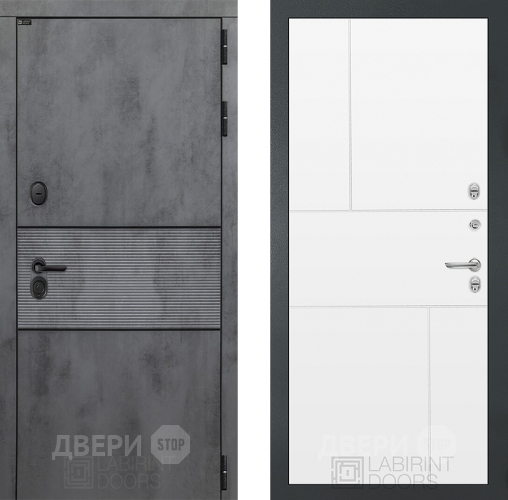 Входная металлическая Дверь Лабиринт (LABIRINT) Инфинити 21 Белый софт в Голицыно