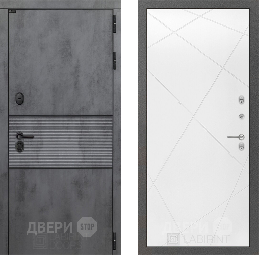 Входная металлическая Дверь Лабиринт (LABIRINT) Инфинити 24 Белый софт в Голицыно