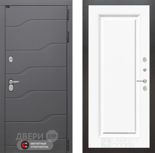Дверь Лабиринт (LABIRINT) Ривер 27 Белый (RAL-9003) в Голицыно