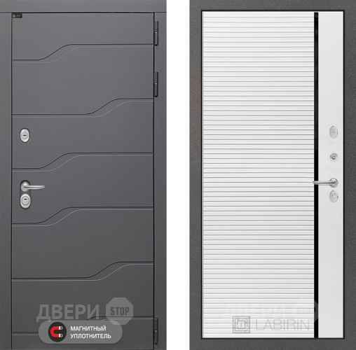 Входная металлическая Дверь Лабиринт (LABIRINT) Ривер 22 Белый софт в Голицыно