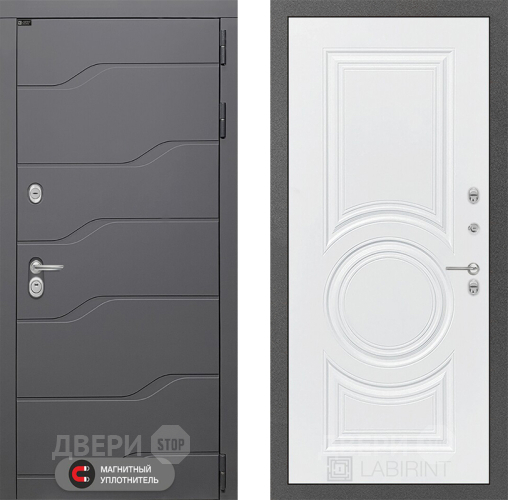 Входная металлическая Дверь Лабиринт (LABIRINT) Ривер 23 Белый софт в Голицыно
