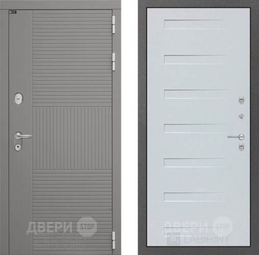 Входная металлическая Дверь Лабиринт (LABIRINT) Формо 14 Дуб кантри белый горизонтальный в Голицыно