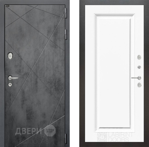 Входная металлическая Дверь Лабиринт (LABIRINT) Лофт 27 Белый (RAL-9003) в Голицыно