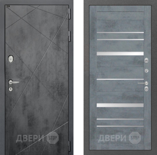Входная металлическая Дверь Лабиринт (LABIRINT) Лофт 20 Бетон темный в Голицыно