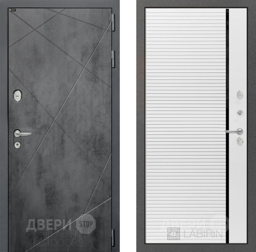 Входная металлическая Дверь Лабиринт (LABIRINT) Лофт 22 Белый софт в Голицыно