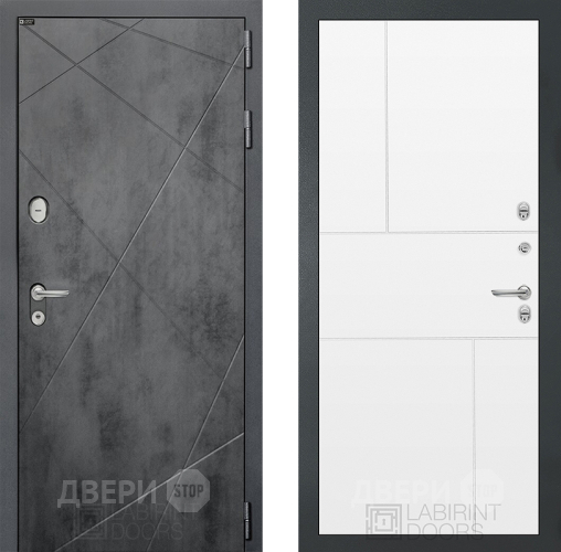 Входная металлическая Дверь Лабиринт (LABIRINT) Лофт 21 Белый софт в Голицыно