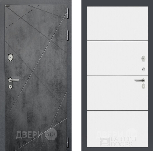Входная металлическая Дверь Лабиринт (LABIRINT) Лофт 25 Белый софт в Голицыно