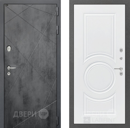 Входная металлическая Дверь Лабиринт (LABIRINT) Лофт 23 Белый софт в Голицыно