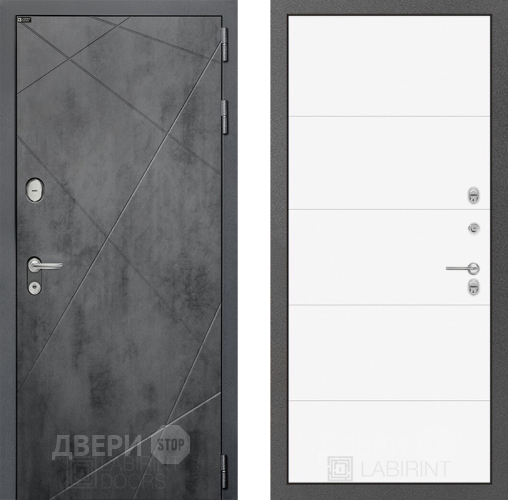 Входная металлическая Дверь Лабиринт (LABIRINT) Лофт 13 Белый софт в Голицыно