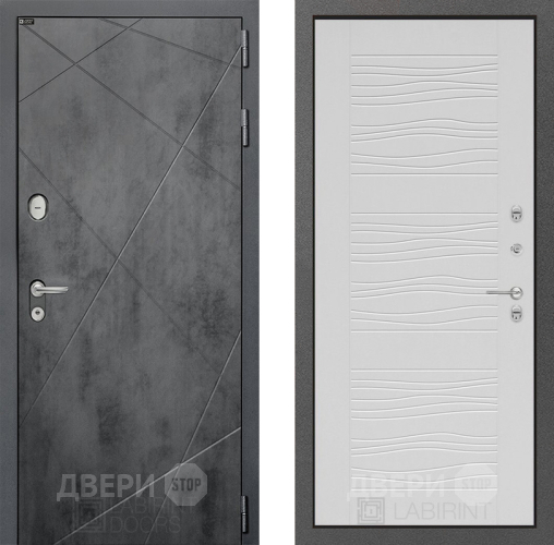 Входная металлическая Дверь Лабиринт (LABIRINT) Лофт 06 Белое дерево в Голицыно