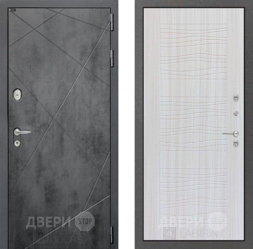 Входная металлическая Дверь Лабиринт (LABIRINT) Лофт 06 Сандал белый в Голицыно